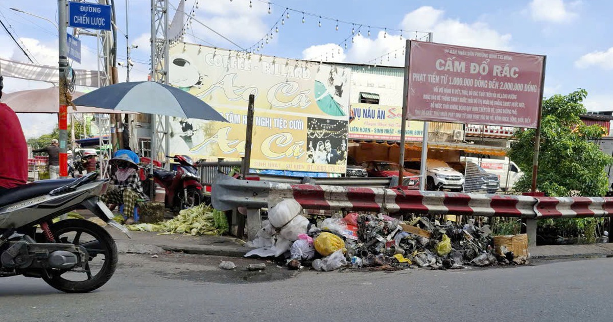 Bảng cấm rất to nhưng vẫn đổ rác