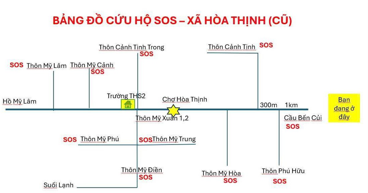 Bản đồ đến rốn lũ H&ograve;a Thịnh: Mỗi n&uacute;t share l&agrave; một hy vọng được cứu gi&uacute;p