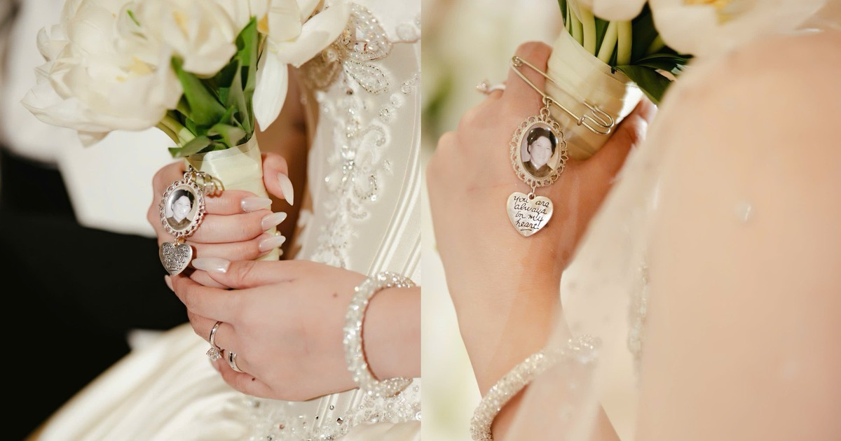 Chuyện c&ocirc; d&acirc;u gắn ảnh b&agrave; ngoại ở b&oacute; hoa cưới