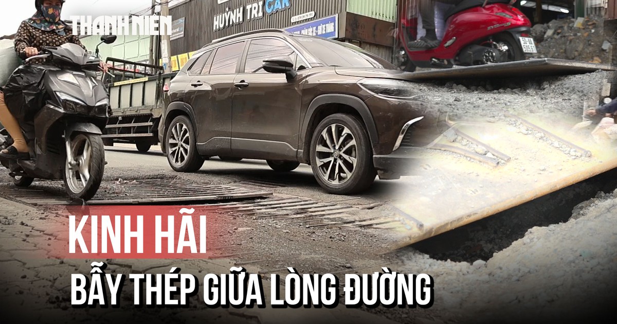 Hết hồn với 'bẫy thép' giữa đường Phạm Hữu Lầu, TP.HCM