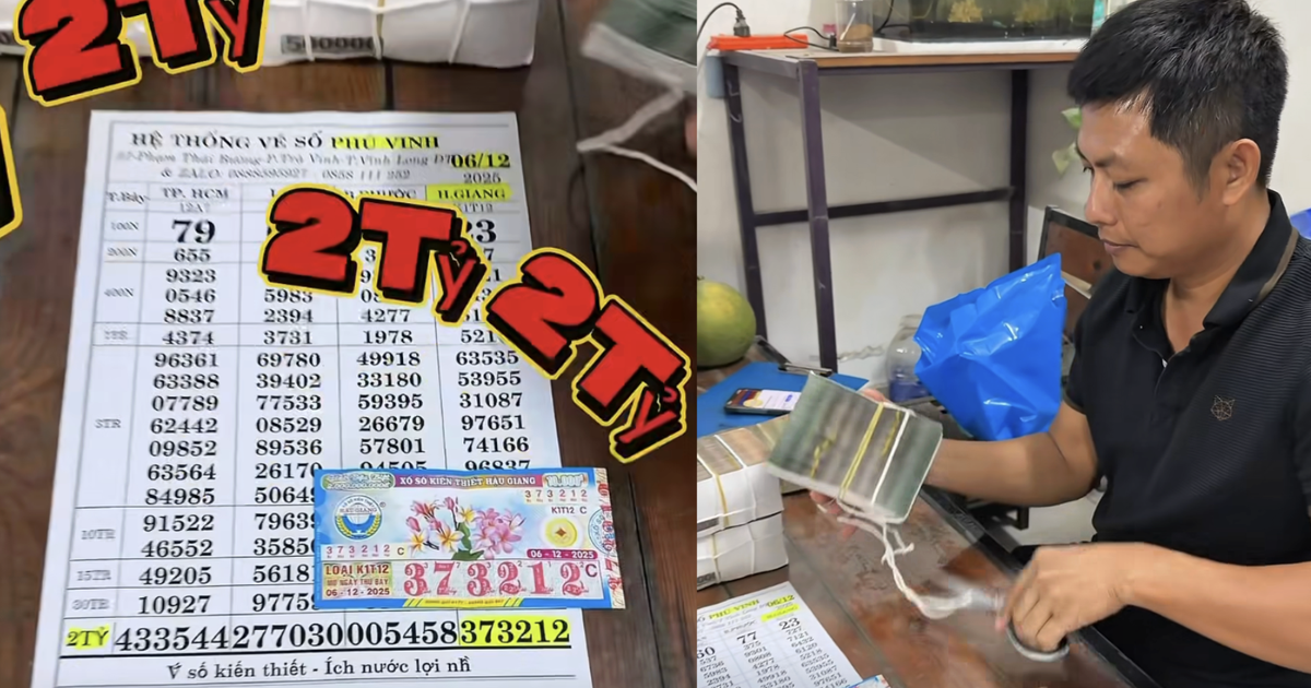 C&ocirc;ng nh&acirc;n tr&uacute;ng độc đắc: Clip đại l&yacute; miền T&acirc;y đếm tiền tỉ trả thưởng g&acirc;y sốt