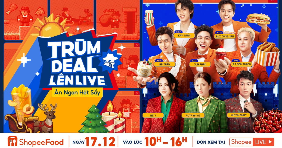 B.O.F bắt tay dàn KOL tung ‘vạn’ deal ngon giảm 50% lên live 17.12 trên ShopeeFood