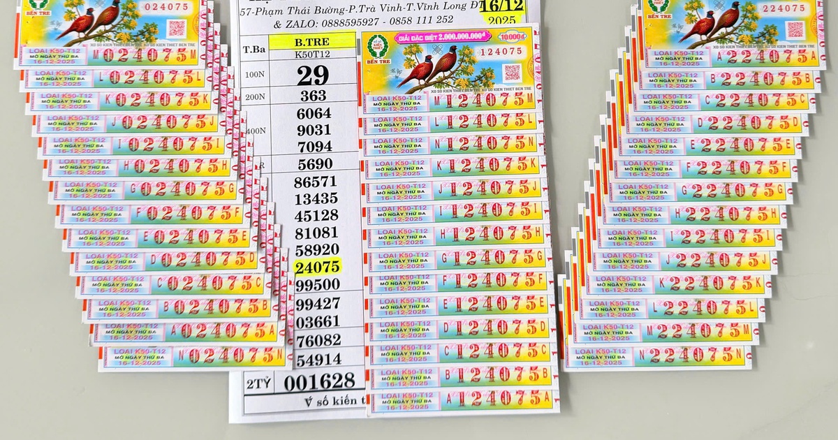 42 tờ tr&uacute;ng xổ số miền Nam ng&agrave;y 16 th&aacute;ng 12 đ&agrave;i Bến Tre, kh&aacute;ch nhận chuyển khoản