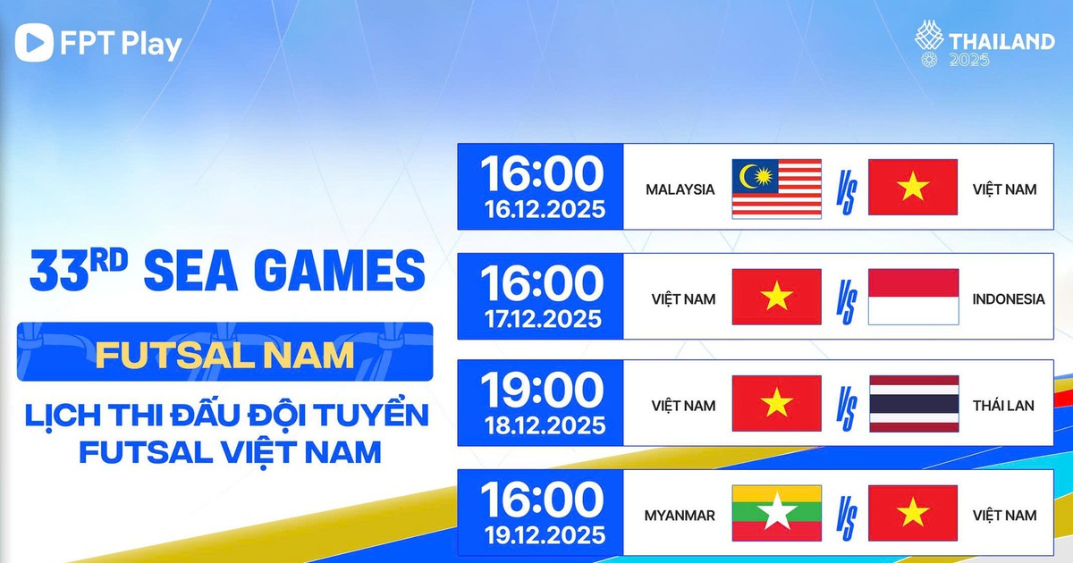 Lịch thi đấu đội tuyển futsal Việt Nam mới nhất: Gặp Thái Lan, Indonesia, xem kênh nào?