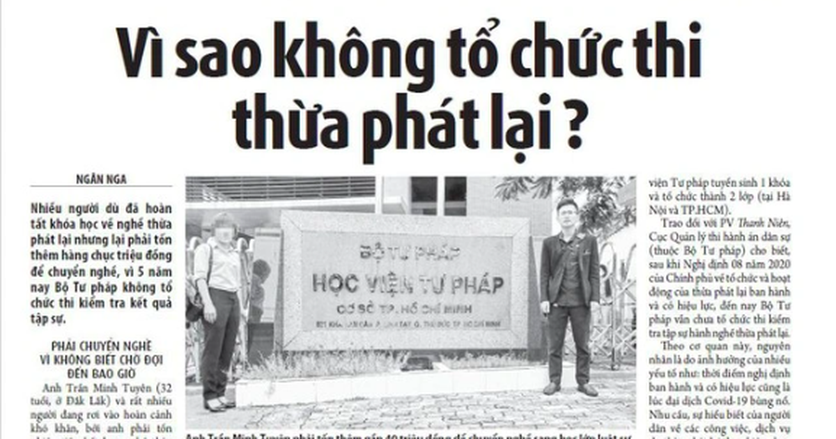 Tin vui cho những ai muốn hành nghề thừa phát lại