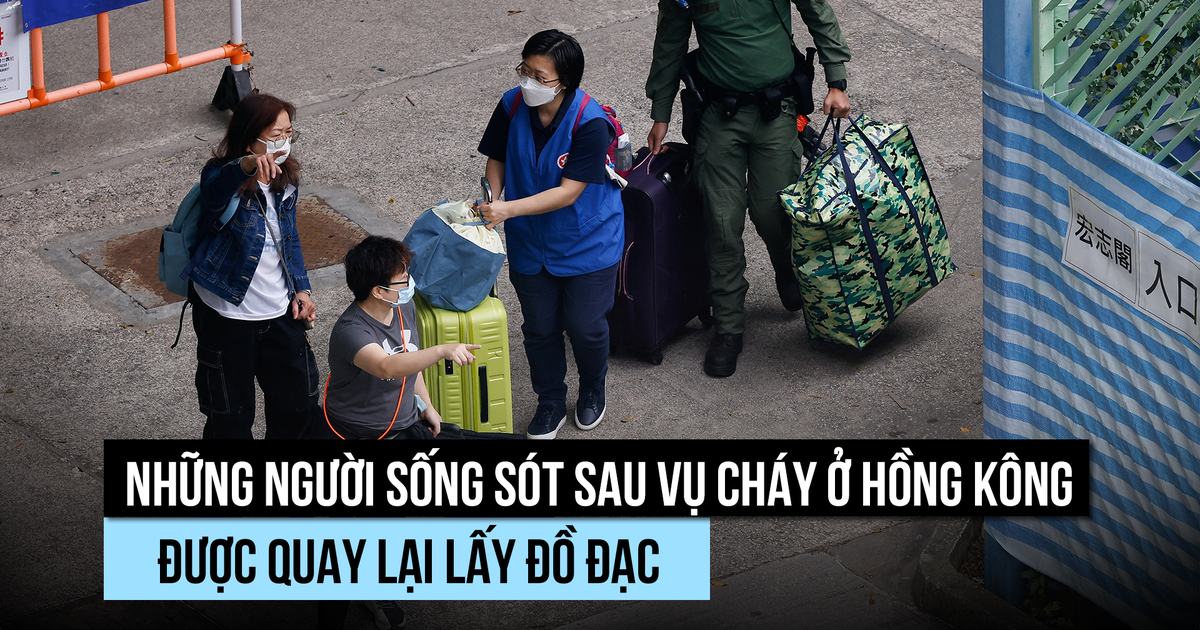 Người sống sót sau vụ cháy chung cư ở Hồng Kông trở về nhà lần đầu tiên