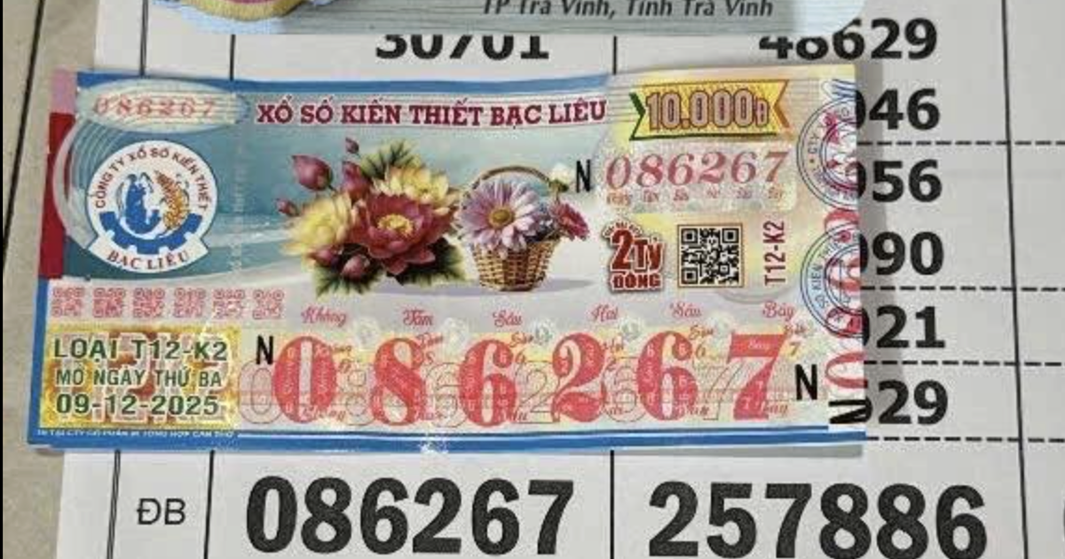 Người tr&uacute;ng độc đắc xổ số miền Nam ng&agrave;y 9 th&aacute;ng 12 đ&agrave;i Bạc Li&ecirc;u xuất hiện