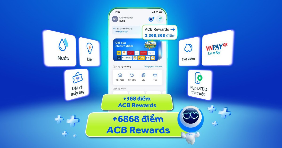 Giao dịch tích điểm săn ưu đãi: ACB chiêu đãi khách hàng sử dụng ngân hàng số