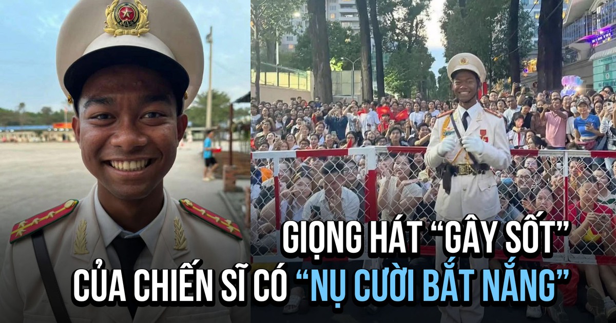 Giọng hát 'gây sốt' của chiến sĩ có 'nụ cười bắt nắng' đang nổi khắp cõi mạng
