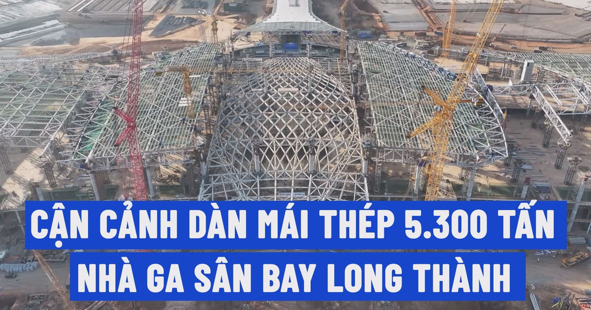 Mái thép 5.300 tấn của nhà ga sân bay Long Thành được nâng lên cao thế nào?