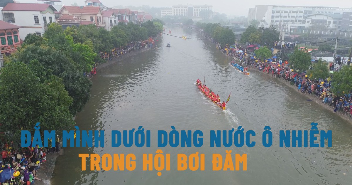 Sông Pheo vẫn ô nhiễm trong ngày diễn ra hội bơi Đăm