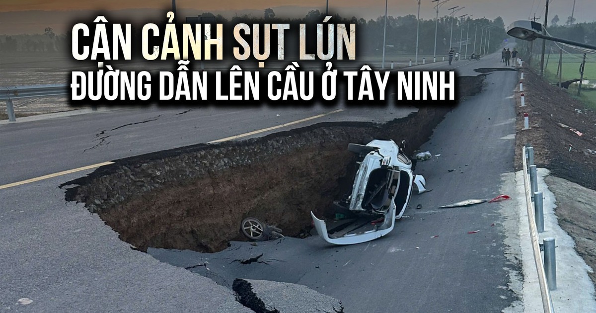 Tờ mờ sáng, người dân kinh hoàng vì sụt lún chân cầu ở Tây Ninh: ‘Đường đang xé, sụp’