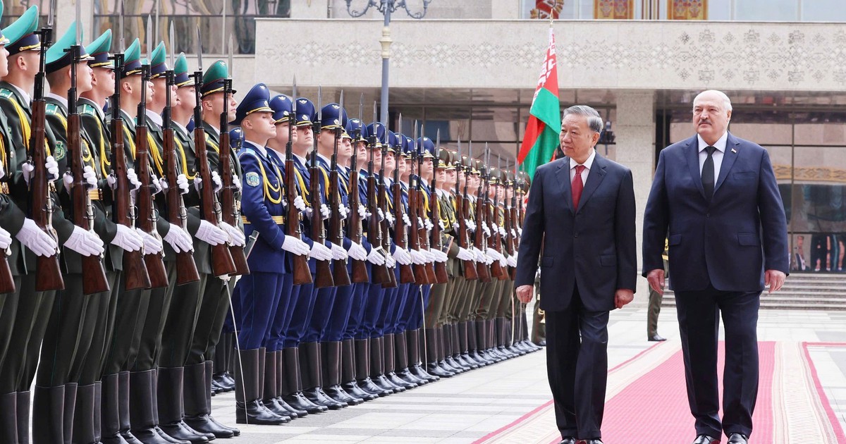 Lễ đón Tổng Bí thư Tô Lâm thăm cấp nhà nước Belarus