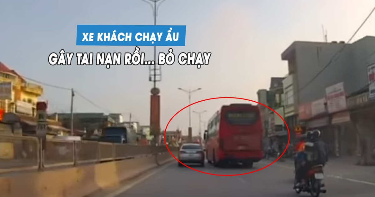 Xe khách cố tình tạt đầu, ép văng gương chiếu hậu xe con rồi... bỏ chạy