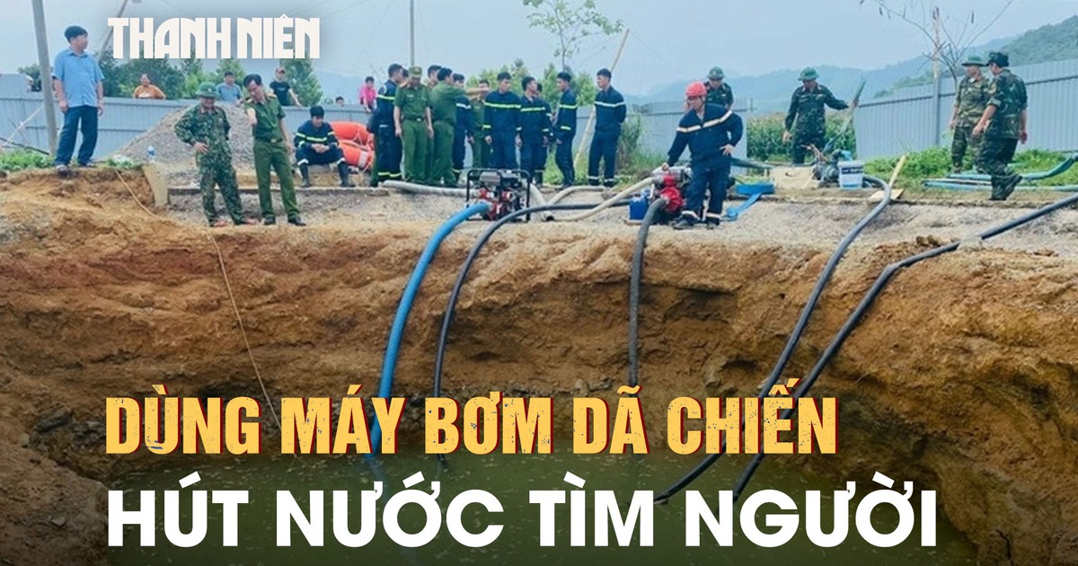 Ráo riết tìm người lao xuống ‘hố tử thần’ ở Bắc Kạn: Dùng máy bơm dã chiến hút nước