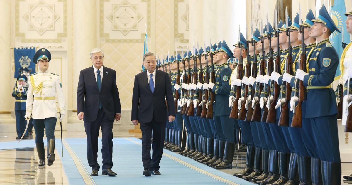Lễ đón Tổng Bí thư Tô Lâm và phu nhân thăm cấp nhà nước Kazakhstan