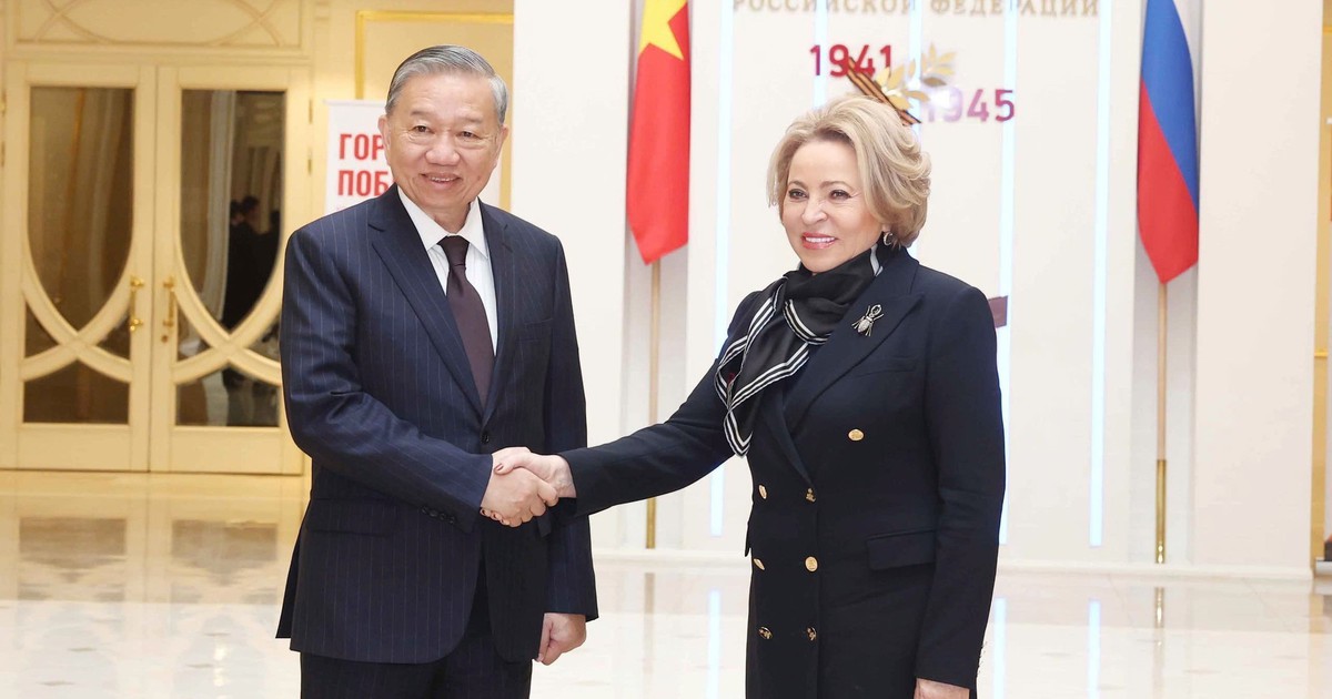Tổng Bí thư Tô Lâm hội kiến Chủ tịch Hội đồng Liên bang Nga Valentina Matviyenko