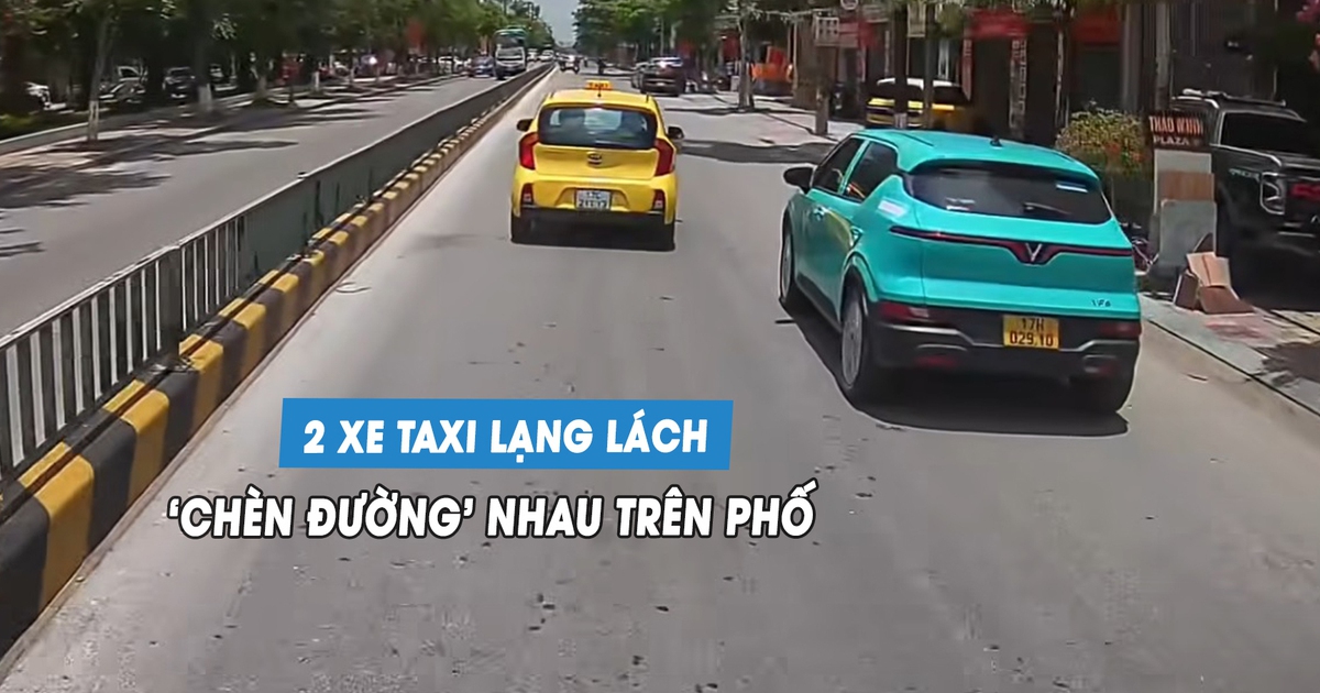 Hai xe taxi ‘kèn cựa’, chèn đường nhau trên phố như phim hành động Hai xe taxi ‘kèn cựa’, chèn đường nhau trên phố như phim hành động