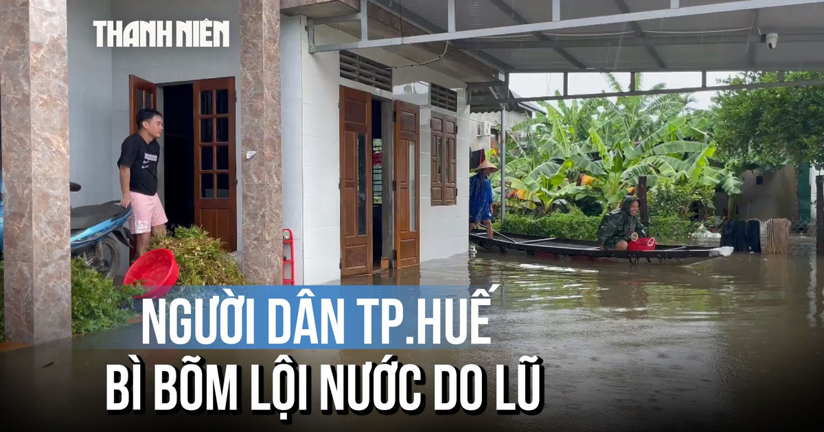 Nước sông dâng cao trong đêm, vùng trũng TP.Huế bị lũ bủa vây