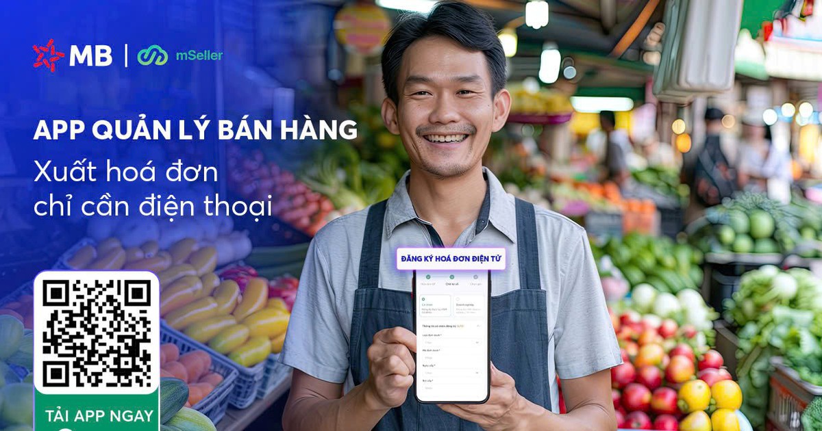 MB tặng miễn phí app bán hàng, xuất hóa đơn điện tử từ điện thoại