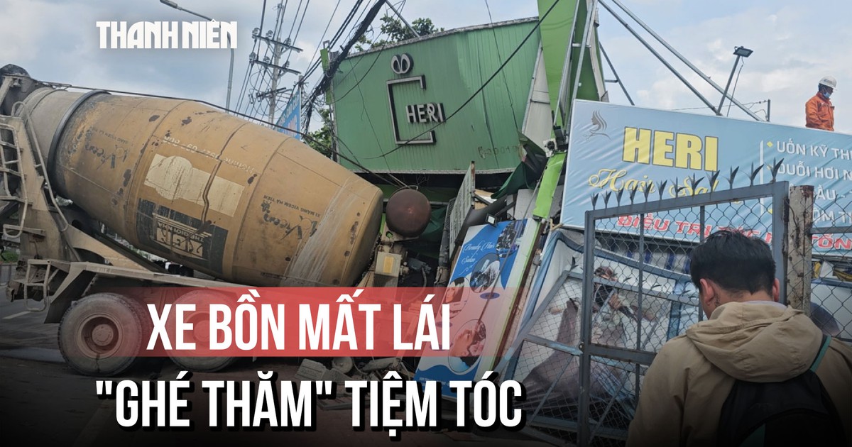 Xe bồn mất lái lao vào tiệm tóc, chủ tiệm thoát nạn vì đang nấu ăn