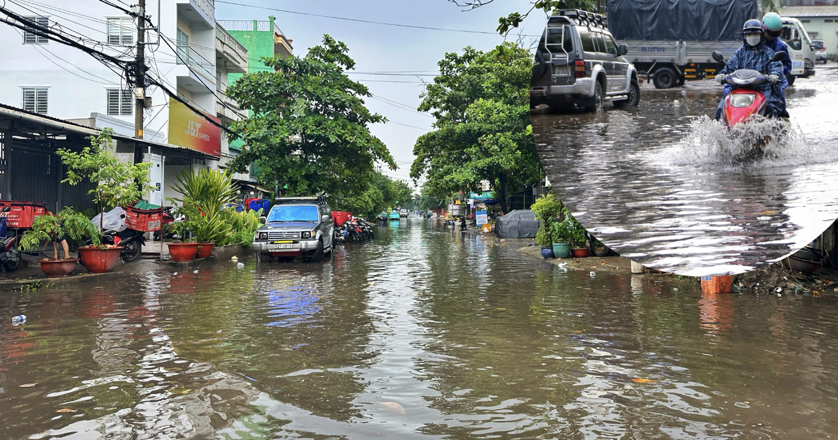 Thời tiết TP.HCM: Chiều nay có quận mưa trắng trời, người dân bì bõm lội nước