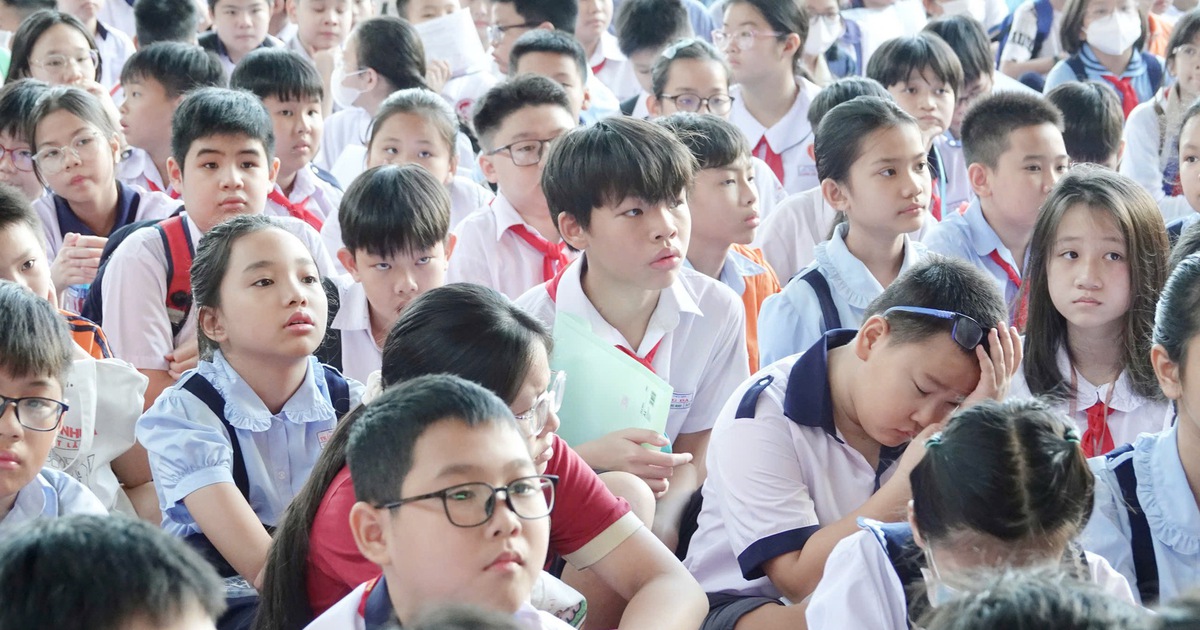 Sáng nay, học sinh làm bài khảo sát lớp 6 Trần Đại Nghĩa với nội dung gì?