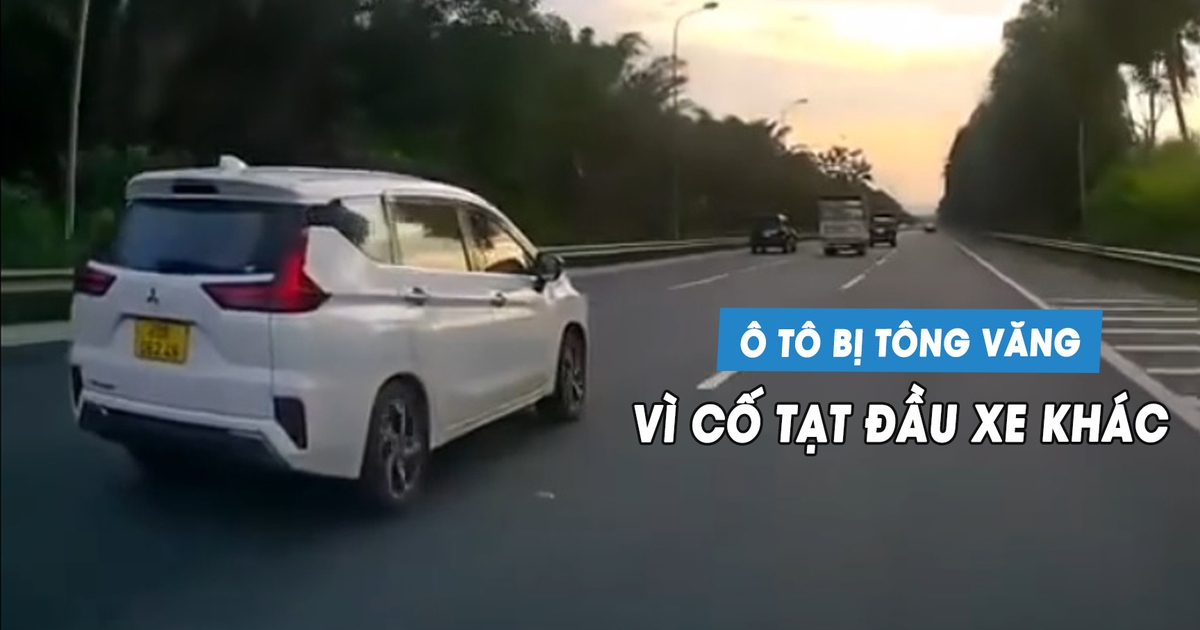 Xe Mitsubishi Xpander bị đâm văng trên cao tốc vì cố tạt đầu xe khác