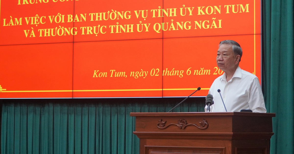 Tổng Bí thư Tô Lâm làm việc với lãnh đạo 2 tỉnh Kon Tum, Quảng Ngãi