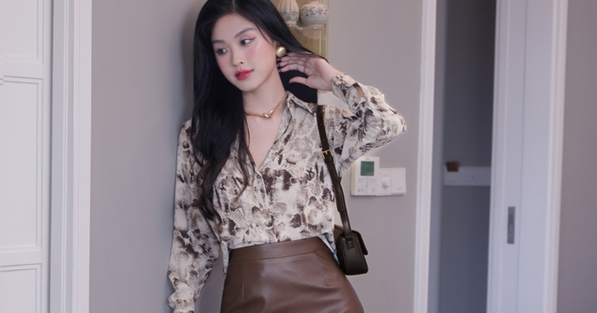 Tỏa sáng phong cách với chân váy da của cô nàng cá tính