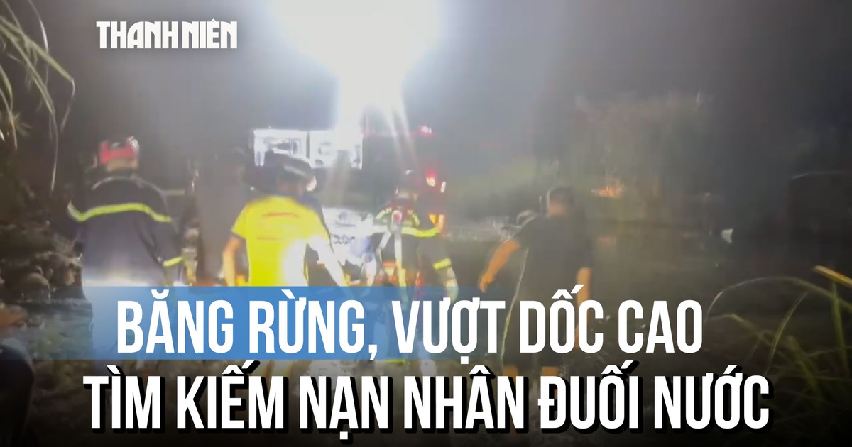 Cảnh sát băng rừng, vượt dốc cao tìm kiếm nạn nhân tắm suối Khe Răm