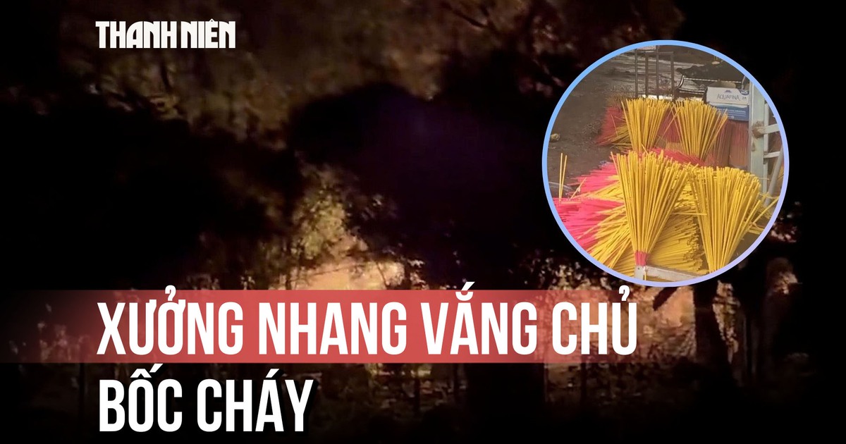 Xưởng nhang vắng chủ bốc cháy trong đêm