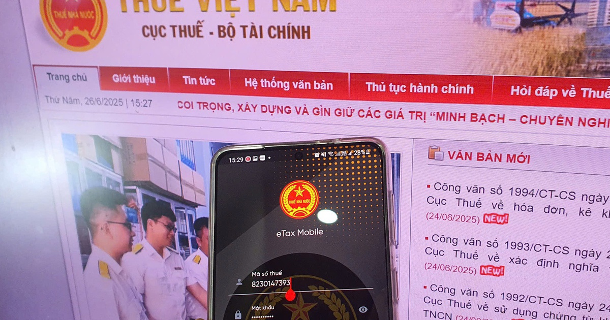 Tạm dừng hệ thống thuế điện tử từ 27.6 - 1.7