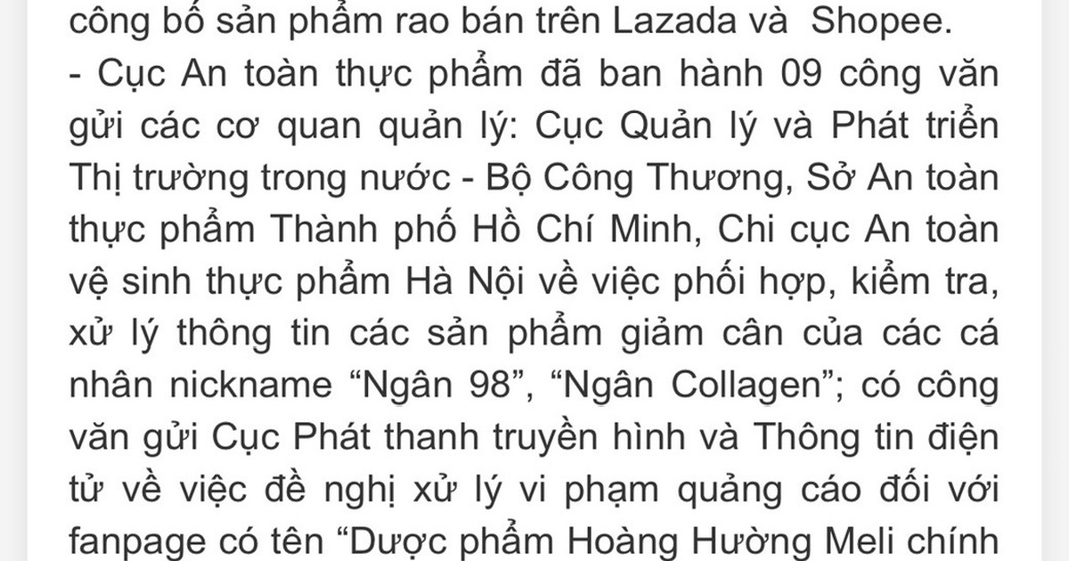 Đề nghị xử lý fanpage 'Dược phẩm Hoàng Hường meli chính hãng'