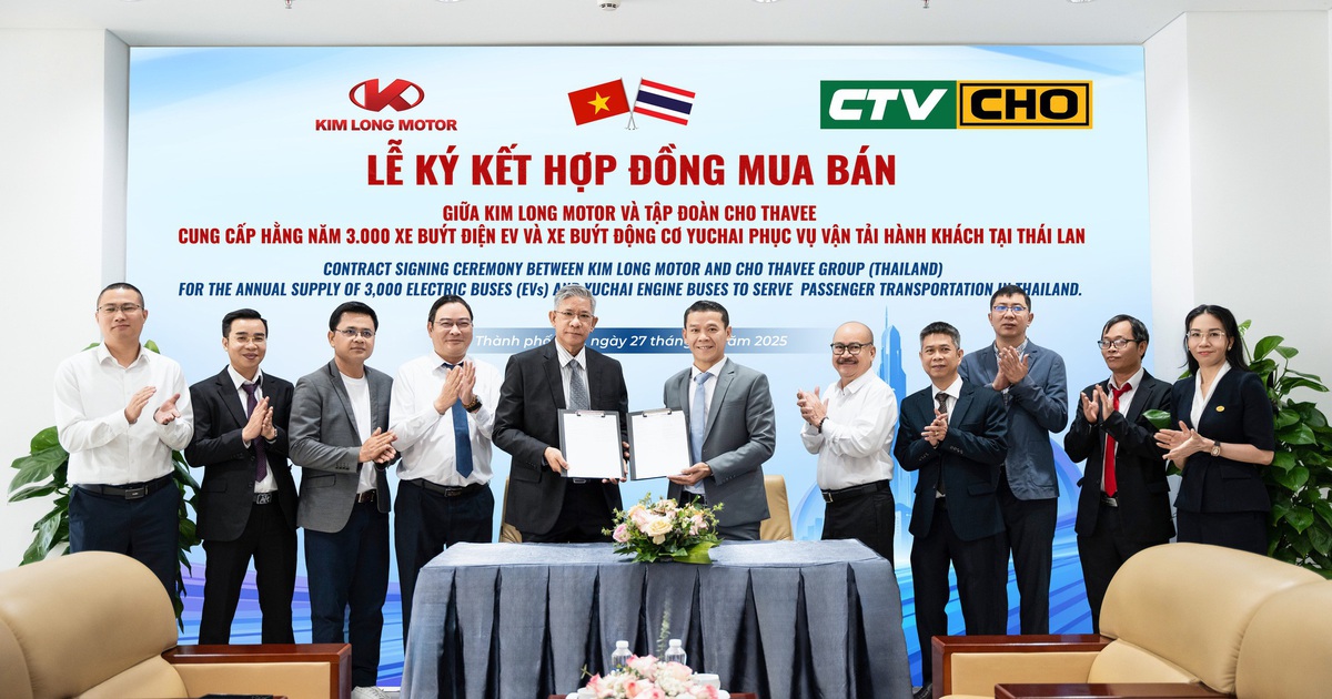 Kim Long Motor xuất khẩu 3.000 xe buýt sang Thái Lan mỗi năm