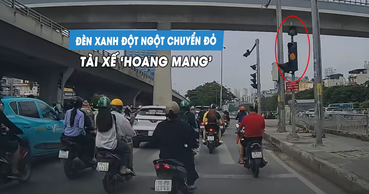Tài xế giật mình phanh gấp vì đèn xanh còn gần 10 giây bất ngờ chuyển đỏ