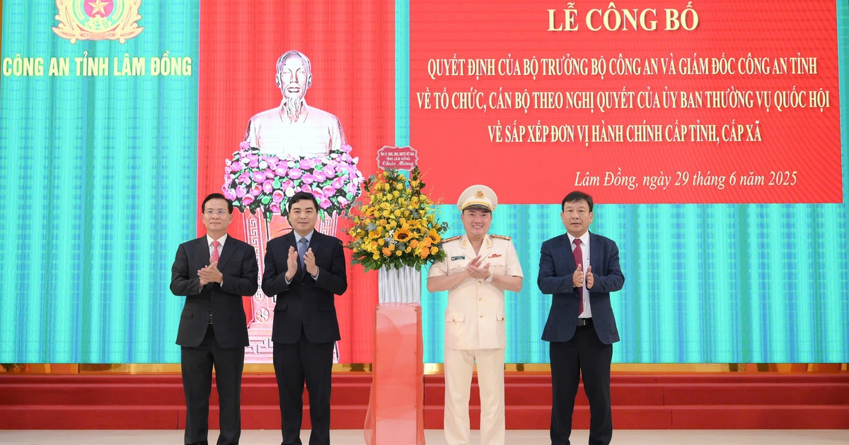 Tổ chức cán bộ mới của Công an tỉnh Lâm Đồng sau sáp nhập ba tỉnh