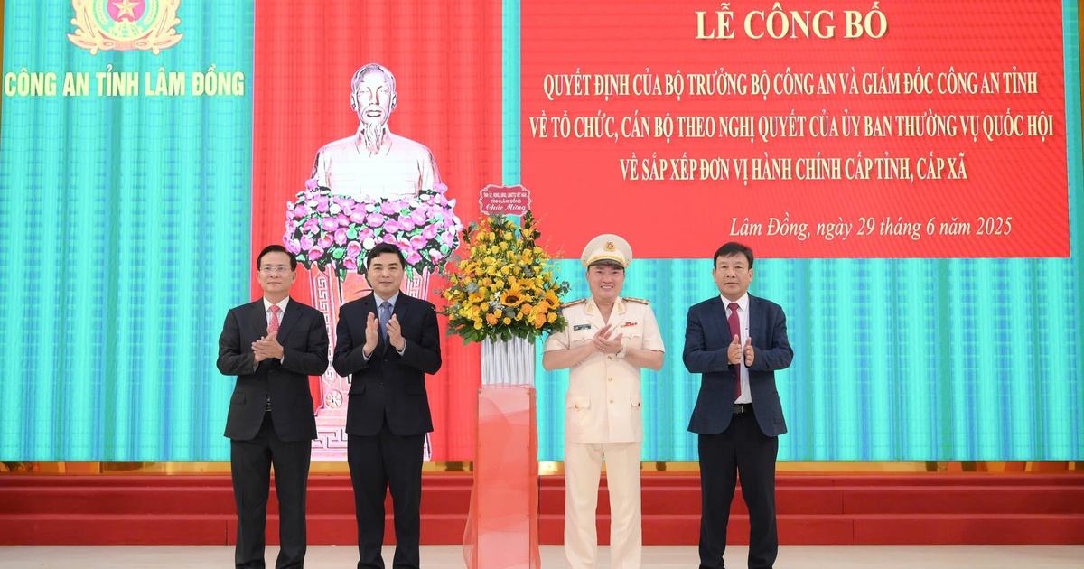 Tổ chức cán bộ mới của Công an tỉnh Lâm Đồng sau sáp nhập ba tỉnh