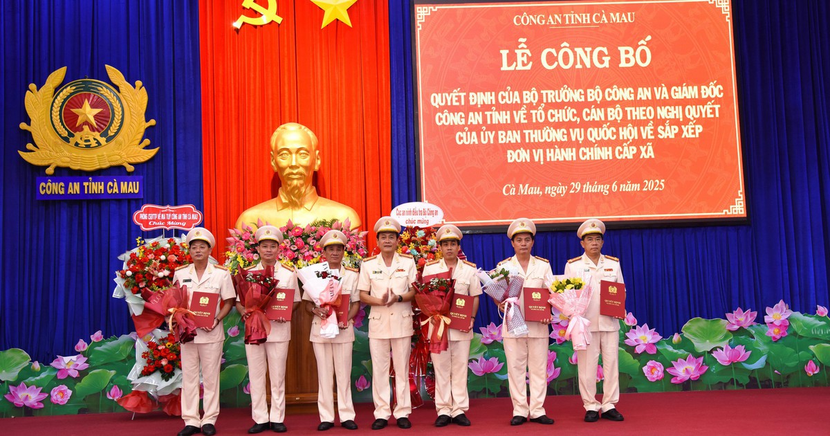 Công bố tổ chức bộ máy Công an tỉnh Cà Mau sau sáp nhập với Bạc Liêu