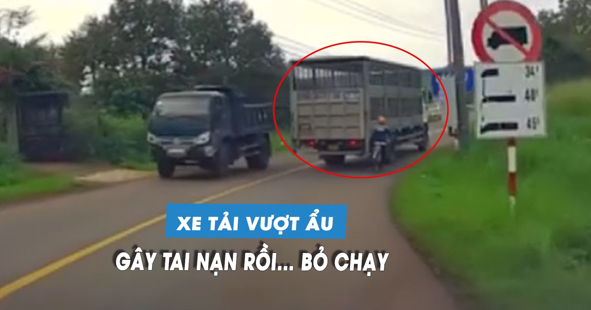 Phẫn nộ xe tải vượt ẩu, chèn ngã xe đạp rồi bỏ chạy