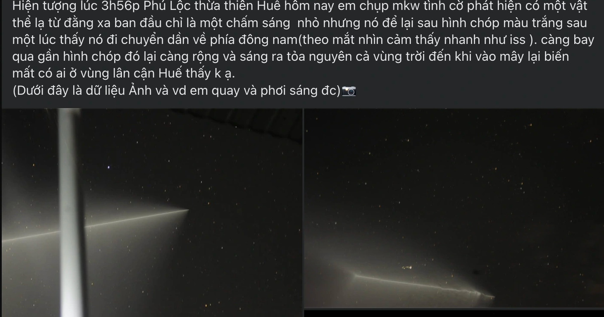 'Vật thể lạ' xuất hiện trên bầu trời Việt Nam rạng sáng nay, nhiều người thắc mắc
