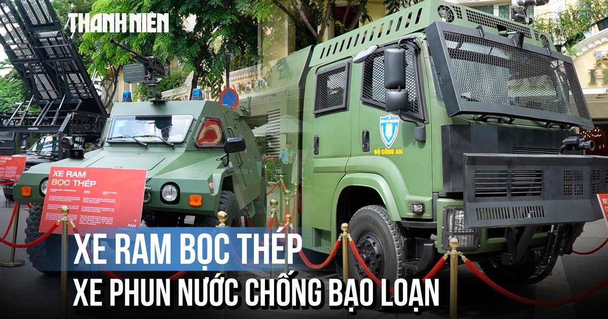 Ngắm xe bọc thép ‘hầm hố’, xe phun nước chống bạo loạn của ngành công an