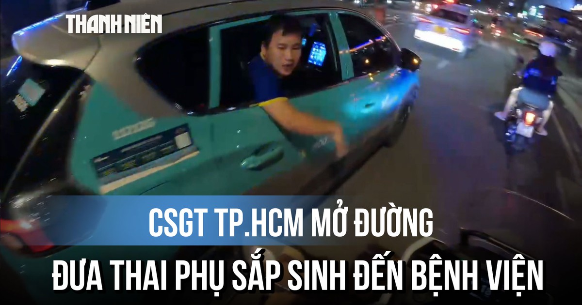 CSGT TP.HCM mở đường đưa thai phụ sắp sinh đến bệnh viện
