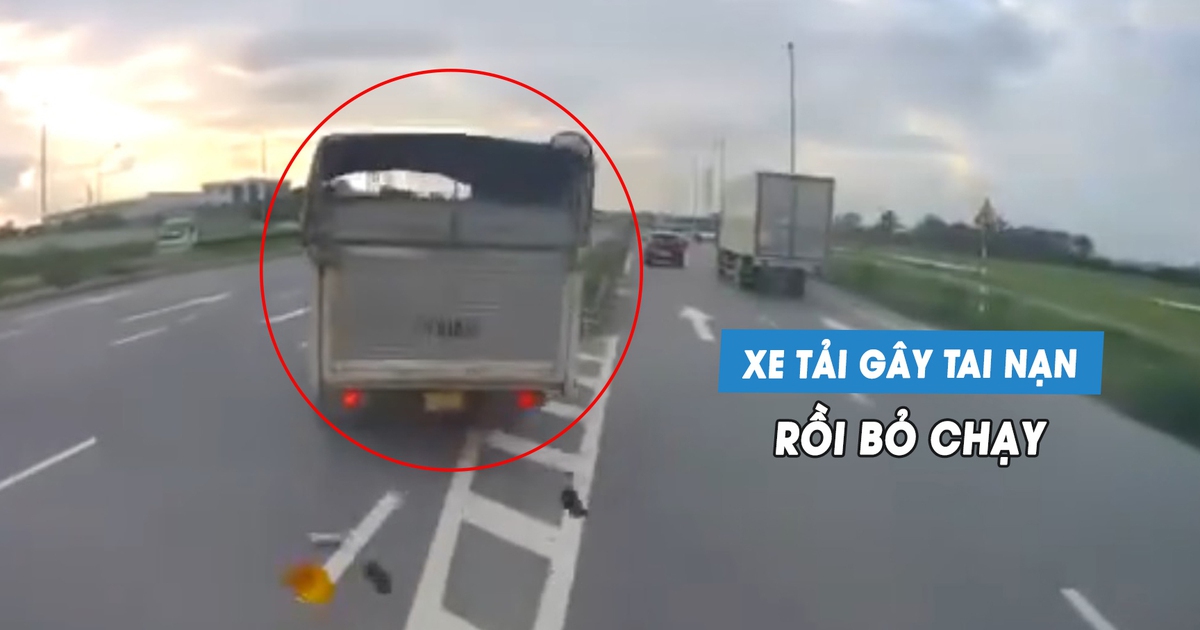 Xe tải đè vạch xương cá, tạt đầu quẹt văng gương ô tô khác rồi bỏ chạy