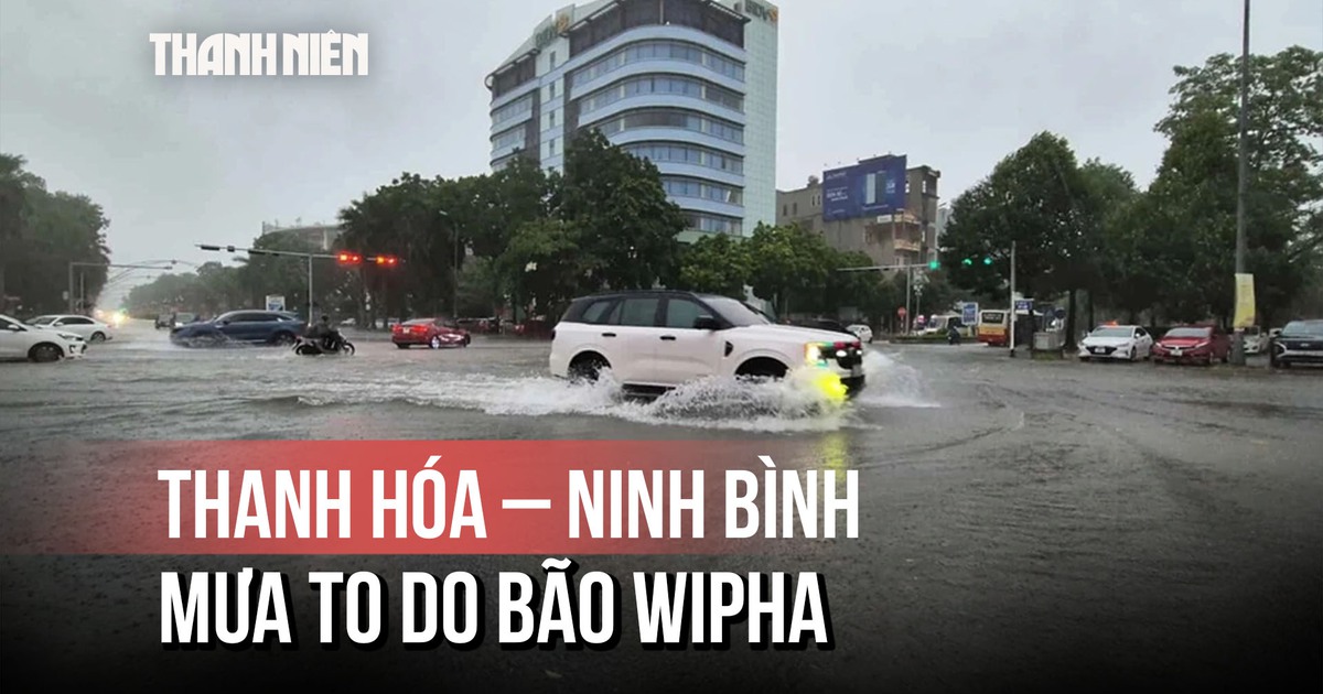 Cập nhật bão Wipha: Thanh Hóa, Ninh bình mưa rất to, người dân đóng kín cửa