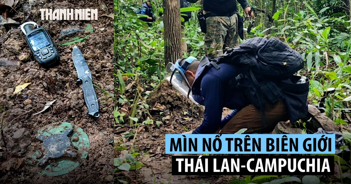 Binh sĩ Thái Lan bị thương vì mìn nổ ở biên giới giáp Campuchia Binh sĩ Thái Lan bị thương vì mìn nổ ở biên giới giáp Campuchia