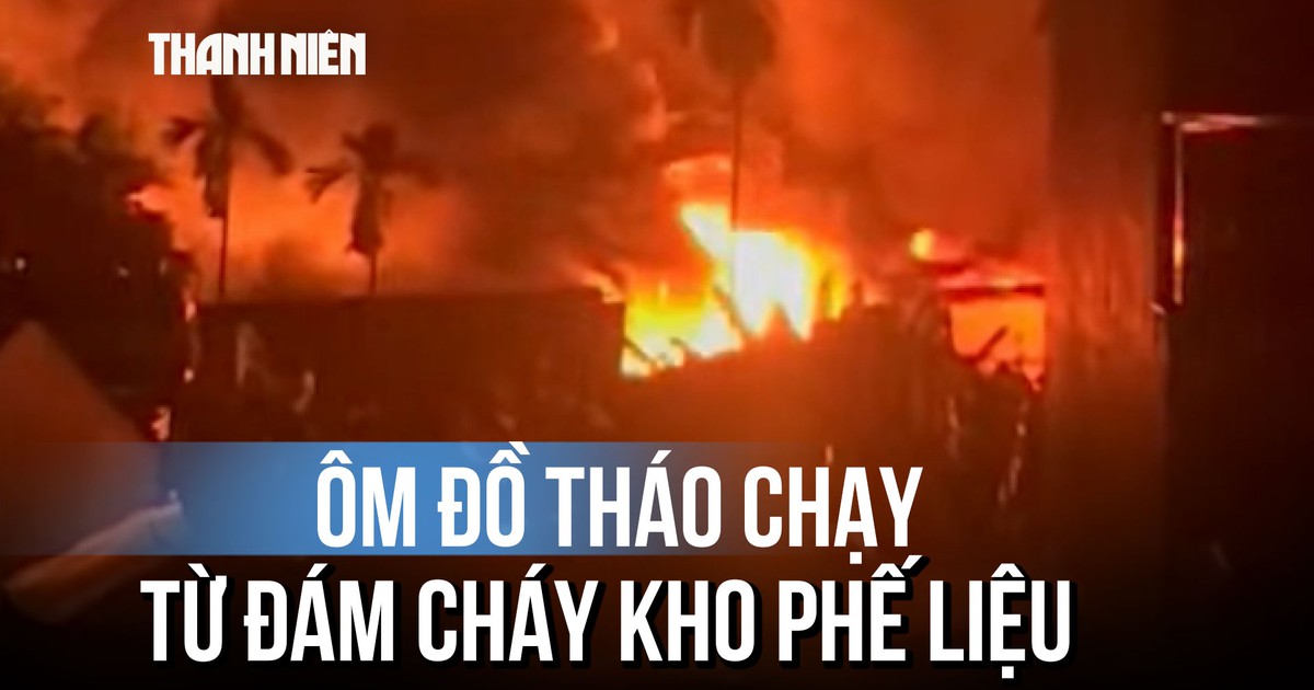 Nháo nhào vì cháy lớn kho phế liệu ở xã Bà Điểm