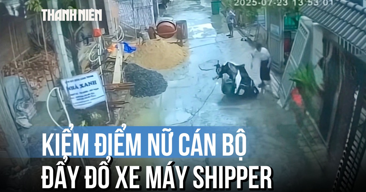 Diễn biến vụ đẩy đổ xe máy của shipper: Nữ cán bộ phường bị kiểm điểm