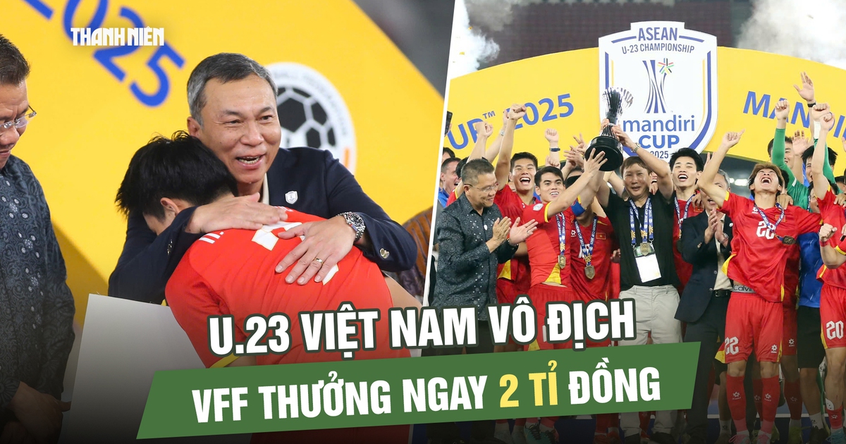 Vô địch U.23 Đông Nam Á, U.23 Việt Nam đã được VFF thưởng tổng cộng 2 tỉ đồng Vô địch U.23 Đông Nam Á, U.23 Việt Nam đã được VFF thưởng tổng cộng 2 tỉ đồng