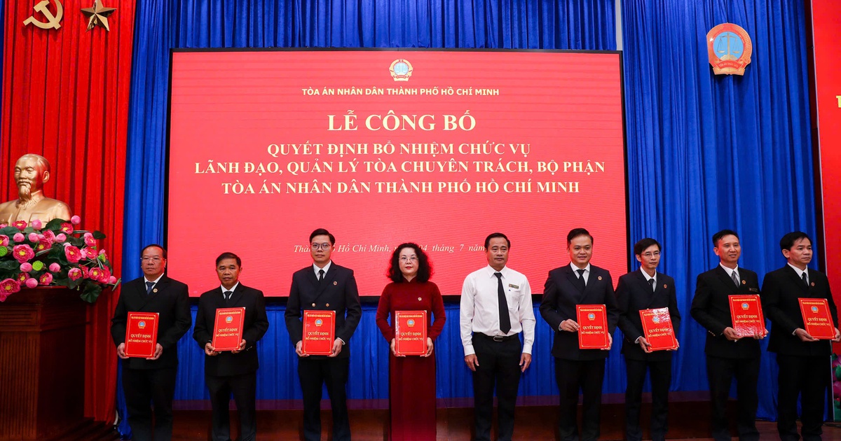 Công bố lãnh đạo tòa chuyên trách tại TAND TP.HCM sau hợp nhất